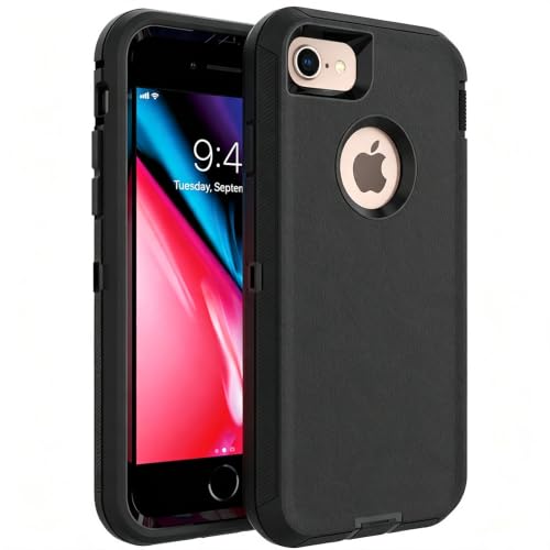Image of 3-in-1 Case for iPhone 8 /7 /6S /6, Built-in Screen Protector, Black | 3-in-1 Rugged Structure,Built-in Screen Protector,Precise Cutouts,Anti-slip Design,Full Body Protection