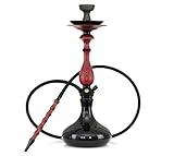  Japona Hookah Amur - Pipa de agua, color rojo y negro