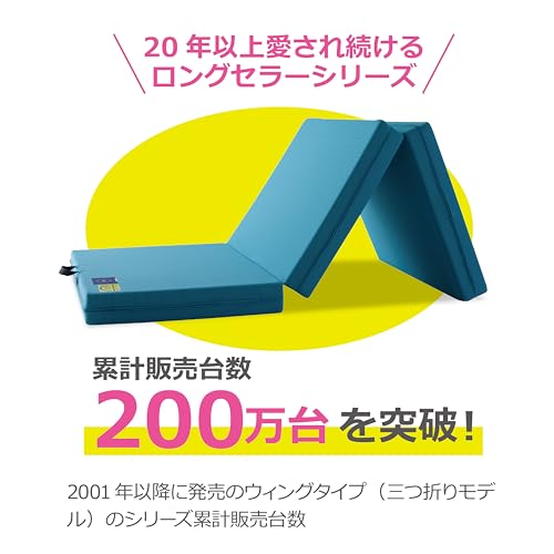 マニフレックス メッシュ・ウィング 日本用三つ折り高反発マットレス シングル ミッドブルー 11cm 硬め 【公式直販】 畳める 運べる ソファーになる 側地は外して洗濯できる 3枚の芯材ローテーションで長持ち 10年以上使える 良コスパ 楽メンテ イタリア製 【 引き取り 対応 ※一部地域のみ】【30日間お試しサービス対象】 [4]