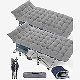NAIZEA Folding Camping Cots for Adults Heavy Duty Cot with Mattress, Portable Sleeping Cot Folding O