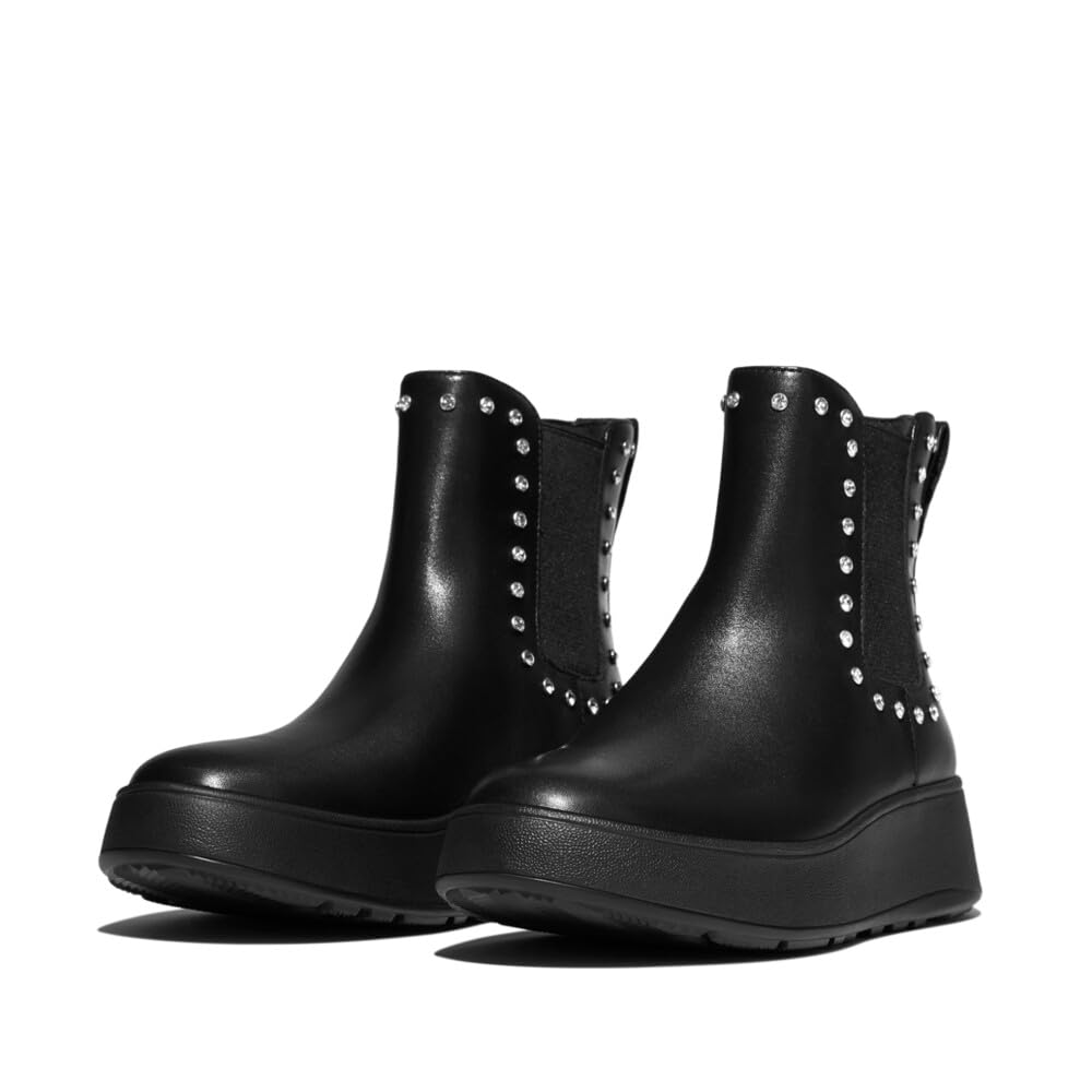 Fitflop F-Mode Gem-Trim Leather Flatform Chelsea Boots, Botas Estilo Mujer