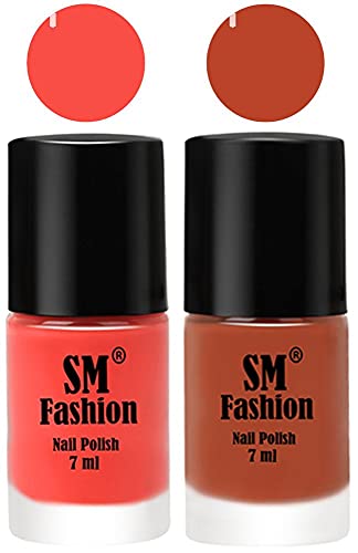 Image of Long Lasting Nail Polish | Nail Paint Combo 7 ml Each) - Set of 2 Coral-Light Coral