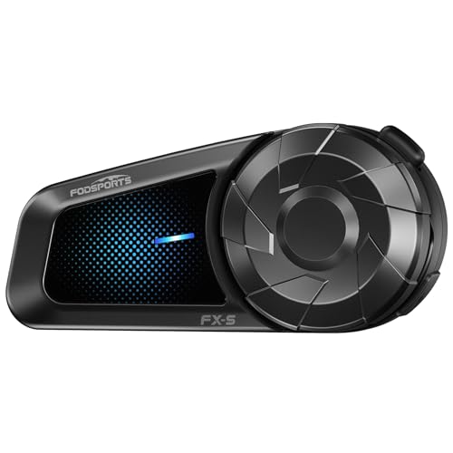 Fodsports FX-S Motorrad Headset, 5.4 Bluetooth Intercom Motorrad Kommunikationssystem für 2 Personen in 1000M, Universelle Helmet Motorcycle Headset mit CVC -Rauschreduzierung/HiFi Klangqualität/IP67
