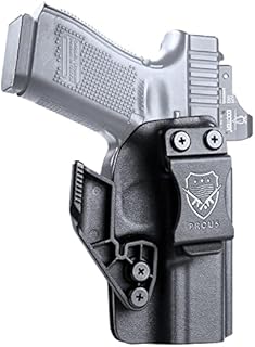 PROUS IWB Kydex Holster with Claw Attachment and Optic Cut: Compatible wih Glock 17/19/19X/44/45(Gen 1-5) & G23/32(Gen 3-4) Pistol, Concealed Carry Holster Glock 19, Adj. Cant & Retention, Right Hand