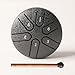 INGPARTNER Steel Tongue Drum Tundrum 3 Inch 6 Notes Hand Drum Rain Drum with Handpan Drum Mallets, Music Book, Sound Instrument for Musical Education Entertainment Yoga Chakra (Sword Shape) (Black)