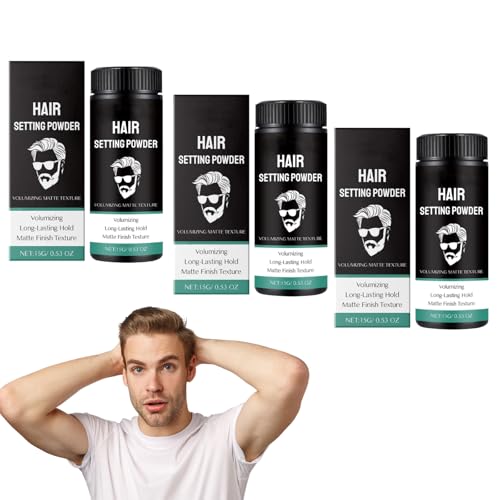 3Pcs Polvos Texturizantes Pelo Hombre Cera en Polvo para el Pelo Hombre Hair Powder Based Texture Powder Apto para Todo Tipo de Cabello 15g