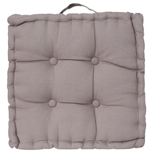 TIENDA EURASIA - Cojines para Sillas de Terraza | Cojín de Suelo Acolchado de Algodón con Asa | Medida 40 x 40 x 8 cm | Ideal para Sillas, Bancos, Palets, Suelo. (Gris)