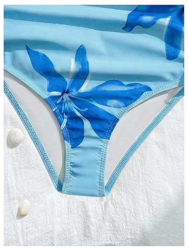Image of Floerns Girl's One Piece Swimsuit Flower Bow Side Ruched Beach Vacation Bathing Suit