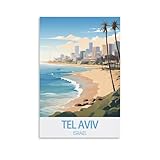 KmoNo Tel Aviv Israel Vintage-Reise-Poster, 20 x 30 cm, 