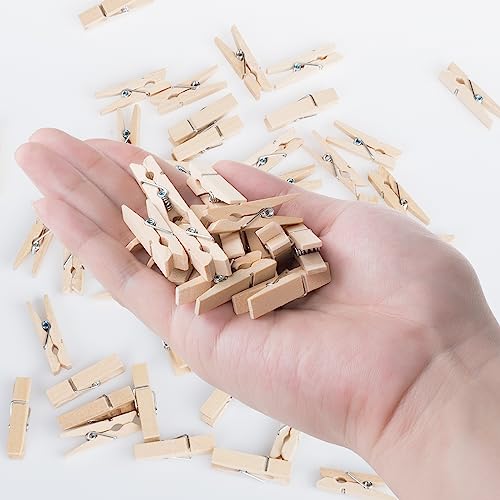 ONLYQIQIU 100PCS Mini Wooden Pegs 3.5CM Photo Display Clips - Image 4