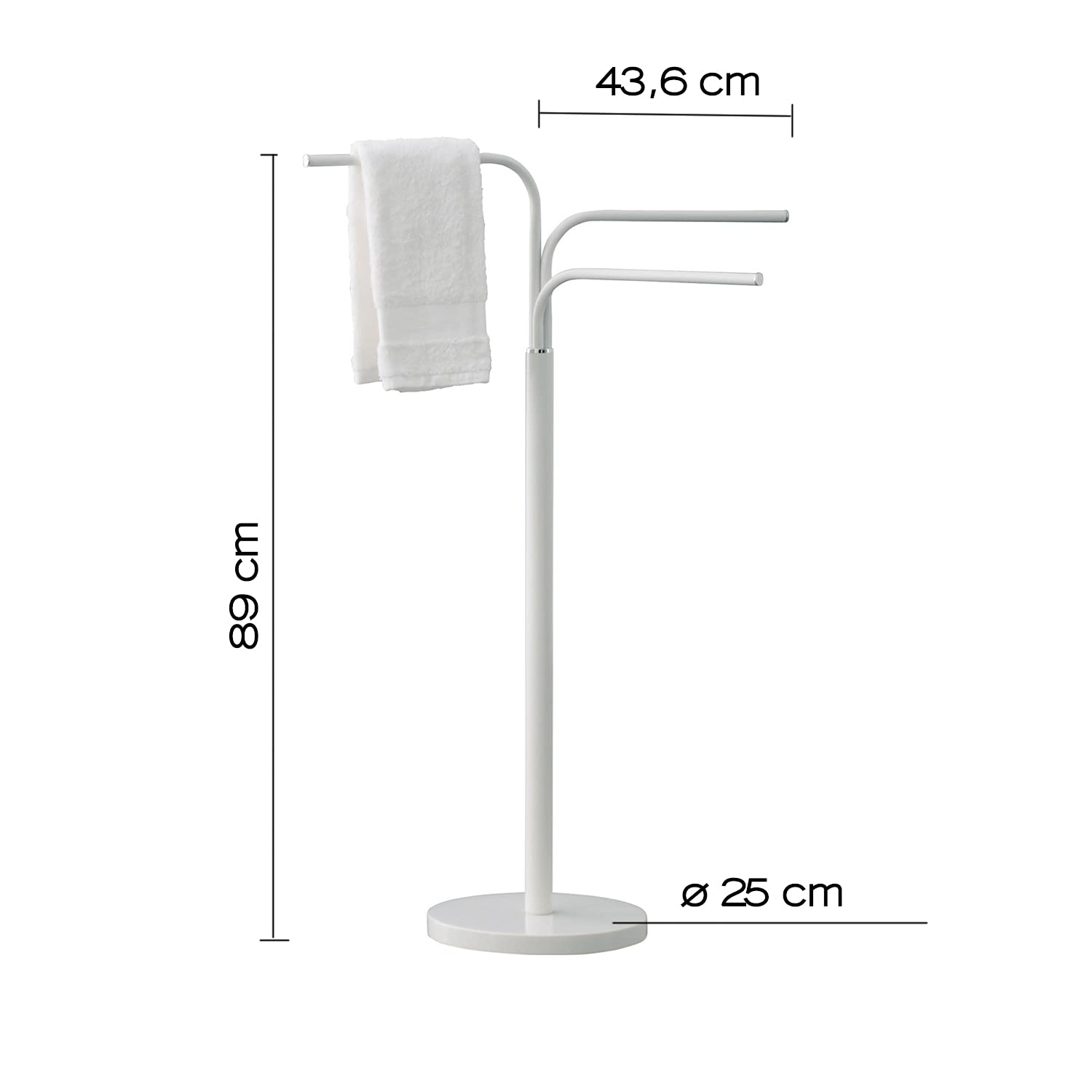 Gedy 28310200000 Winny bagno bianco con braccia mobili, Misure e peso: 89X25X43,6 CM & 3,5 KG, Porta asciugamano realizzato in acciaio inox e Cromall, Design R&S, 2 anni di garanzia, Unica