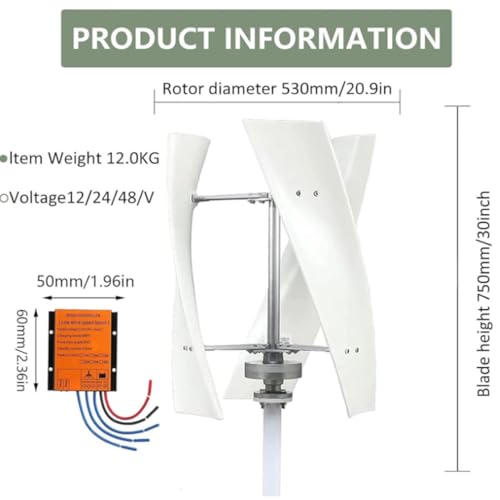 Kit completo di generatore eolico verticale, 3000W/8000W con pale, regolatore e inverter di rete, sistema di energia rinnovabile per la casa