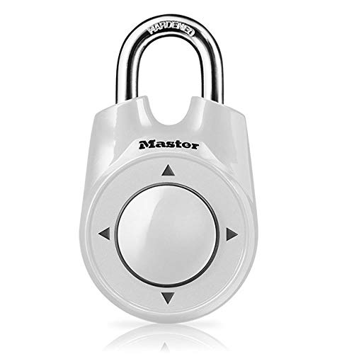 Preisvergleich Produktbild Hokaime Master Lock Zahlenschloss mit Zahlenkombination, für Fitnessstudio, Schule, Gesundheitsclub, Sicherheitsschloss, 1500 ID, Weiß