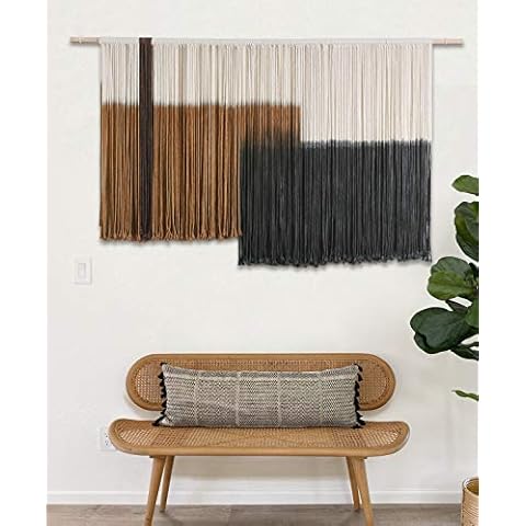 Macrame Wall Hanging Large Dip Dye Tapestry Fiber Wall Art Boho Bedroom Décor 59''W*35''L Cover