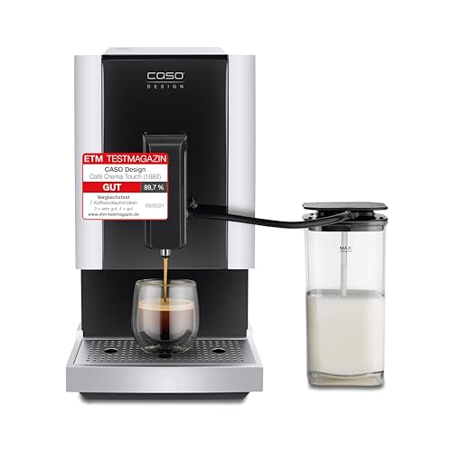 CASO Café Crema Touch, Design Kaffeevollautomat, inkl. Schlauch und Milchtank, Kegelmahlwerk stufenlos einstellbar, sofo...