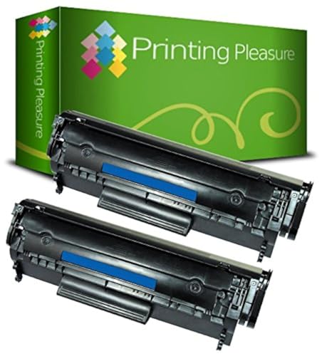 Image of Printing Pleasure 2 Compatible Q2612A FX-10 703 Toner Cartridges for HP LaserJet 1010 1012 1015 1018 1020 1022 3010 3015 3020 3030 3050 Canon LBP2900 LBP2900i LBP3000 MF4120 MF4140 - Black, High Yield