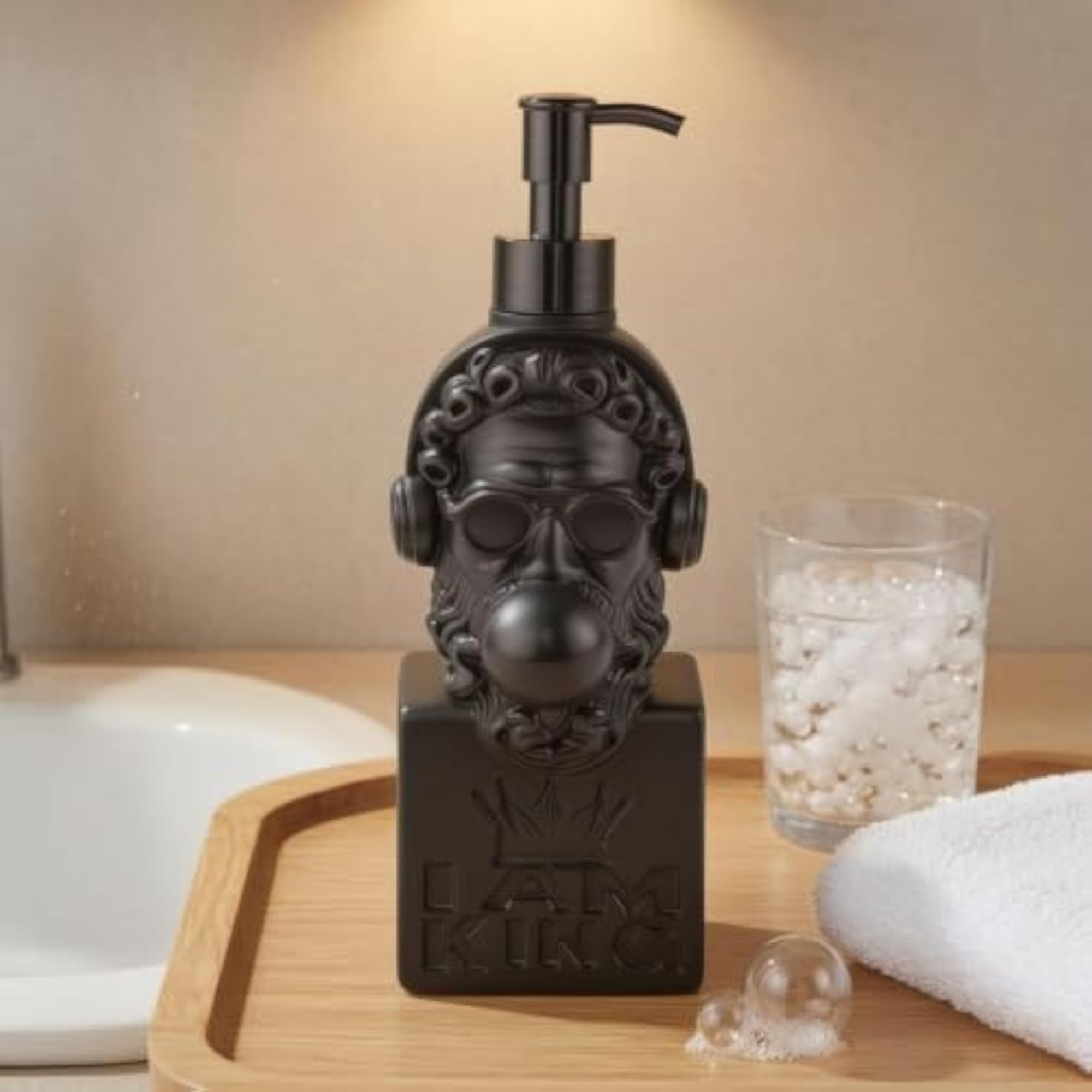 Headphone Motif Hip-Hop King Dispenser, Sculptural Pump Design