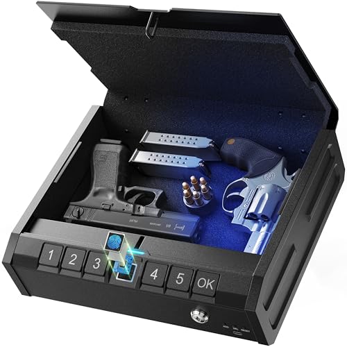Biometric Gun Safes for Home and Car: Quick-Access Pistol Safes with Fingerprint Lock