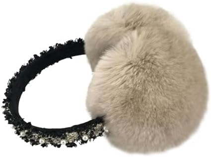 LVCOMEFF Rex Rabbit Fur Women Ear Muffs Winter Outdoor Cute Earmu...