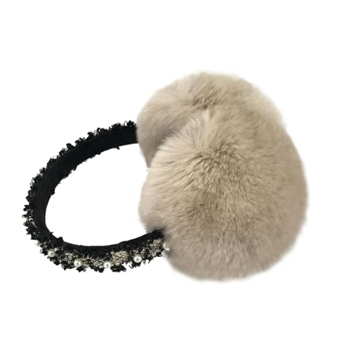 LVCOMEFF Rex Rabbit Fur Women Ear Muffs Winter Outdoor Cute Earmu...