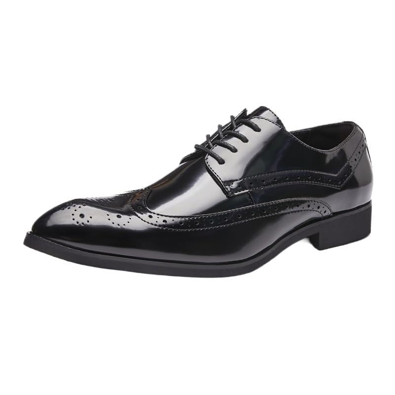 Leather Mens Formal Shoes Round Toe Fashion Casual New Business Shoes Fashion Breathable Prom Business Wedding Dress Shoes