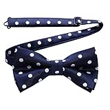 Enlision Mens Bow Ties Classic Pre-Tied Navy Blue Polka Dot Bow Tie for Men Boys Woven Formal Tuxedo