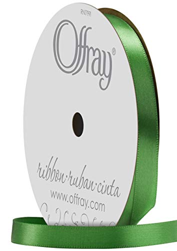 Image of Berwick 068830 3 /8 inch Wide Single Face Satin Ribbon, Emerald Green, 6 Yds