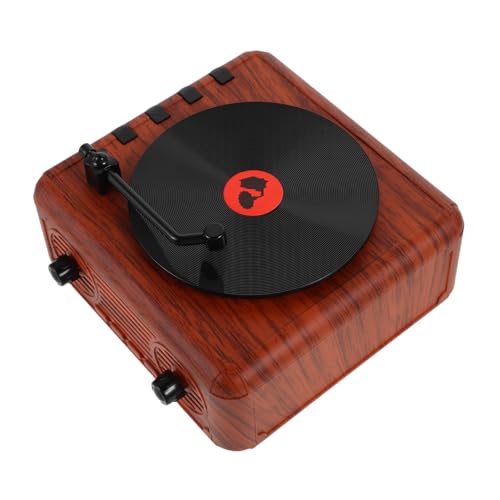 Uonlytech Enceinte sans Fil Portable Vintage Style Tourne-Disque Compact Design Rétro pour Bureau Chambre Cuisine Cadeau Homme Femme Adolescent