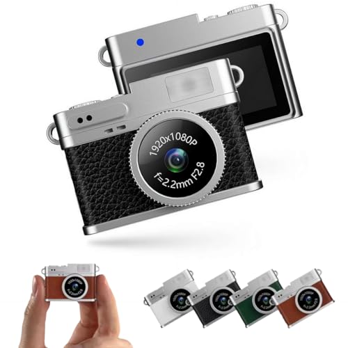Mini fotocamera 1080P portachiavi Videoregistratore digitale HD portatile piccola nostalgia retrò micro videocamera per foto e video da viaggio nero senza scheda di memoria