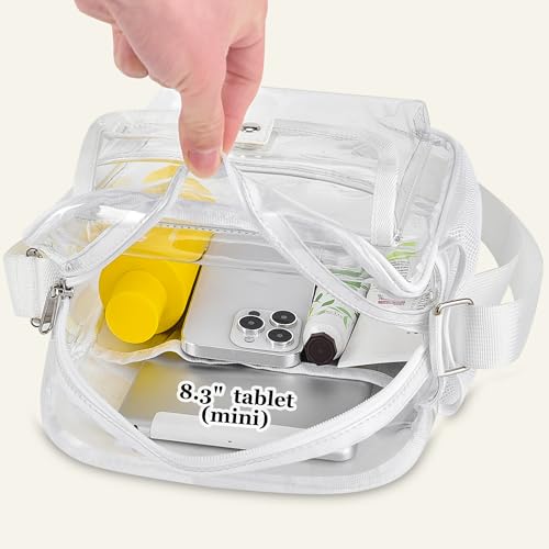 Image of SPODEARS Clear Crossbody Bag for Stadium, Concert, Festival & More - Adjustable Shoulder Strap & Bottle Holder