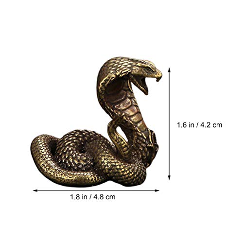 Nuobesty Brass Cobra Snake Statue, Chinese Zodiac Snake Figurine Cobra Sculpture Desktop Adornment Home Decor Collectible Gift 1Pc #TOP5