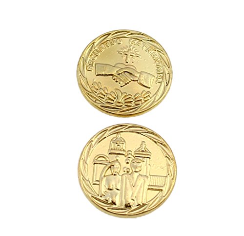 Wedding Unity Coins - Arras De Boda - Heart Shaped Box With Decorative Rhinestone Crystals 78 (Gold) #TOP3