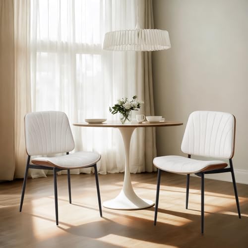 Chairus Juego de 2 Sillas de Cocina de Cuero
