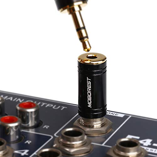 Moborest 1/4'' (6.35Mm) Male Trs Plug To 1/8'' (3.5Mm) Female Socket Stereo Audio Jack Pure Copper Adapter For Headphone, Amp, Adapte - Black 1Pcs #TOP6