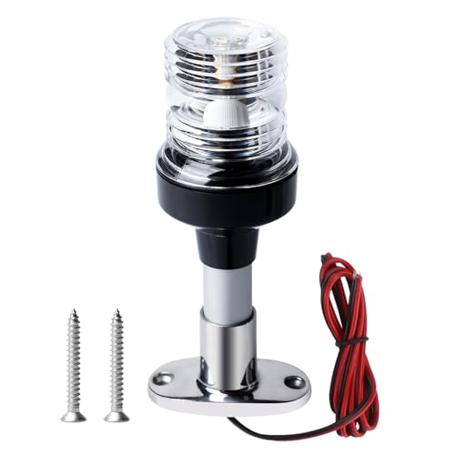 BORDEAG Ankerlicht Boot, 12V-24V Navigationsleuchte, Signalleuchte Für Segeln, Verstellbares Edelstahl-Ankerlicht Ankerlicht Bootszubehör Für Yachtboote Kleines Boot