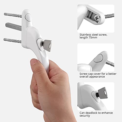 Neoteck 2PCS Inline Window Handle Universal Espag Key Locking Lockable Double Glazing Suitable for All Common Windows and Balcony Doors - Image 2