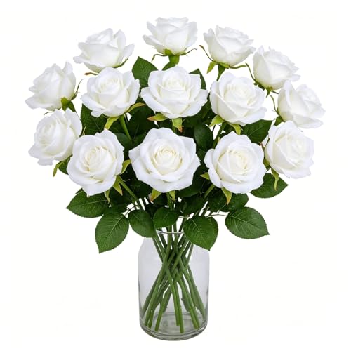 Roses artificielles blanches de mariage et décoration de table de réception haut de gamme - 4