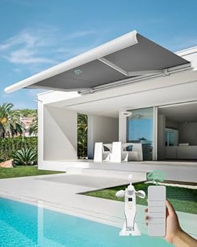 motorized retractable awning pergola