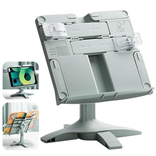 URbazaar Adjustable Book Stand Portable Reading Holder with Multiple Heights and Angles Foldable Hands-Free Design for Kitchen Home Office Tablet (Green)