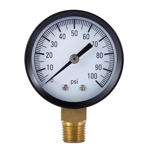 Manomètre de pression d'eau 100 PSI 1/4" pour pompe de puits air et vapeur