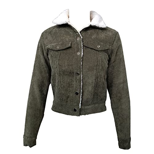 Veste en lin molletonné pour femme manteau rétro ample