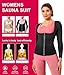 Gotoly Women Waist Trainer Hot Neoprene Shirt Sauna Suit Sweat Body Shaper Jacket Top Zipper Long Sleeve