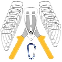 17-tlg Gehrungsfederklemme Set Ultra starke Edelstahl Miter Spring Clips + Federklemmzange & Aufbewahrungsring, 0-2\ Spannweite, rostfreie Gehrungsklemmen für Bilderrahmen Formteile Holzbearbeitung