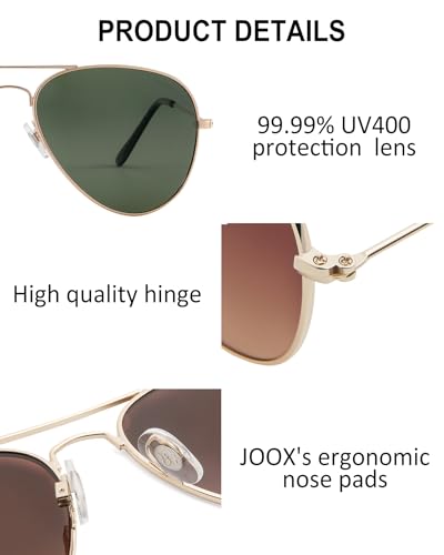 Image of Joox Aviator Sunglasses for Men Women,Polarized UV 400 Protection Lens with Metal Pilot Frame Unisex