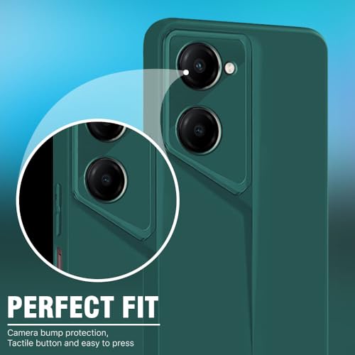 Image of WOW IMAGINE Slim Back Cover for iQOO Z9 Lite | Vivo T3 Lite 5G | Y18t | Y18 | Y18e | Y03 | Y28s | Blade Series Ultra Thin Case | Camera Protection | Soft Matte Silicone Flexible Mobile Case - Green