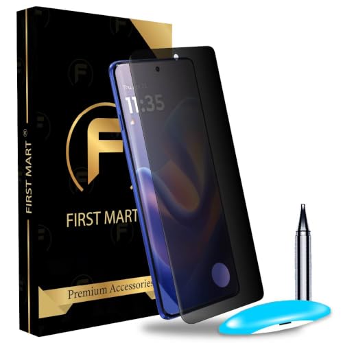 Image of FIRST MART UV Privacy Tempered Glass for Motorola Edge 60 Pro | Edge-to-Edge, Anti-Spy 9H Curved Screen Protector, Case-Friendly | 1 Pack