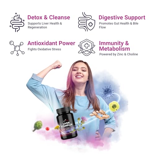 SASH Vitality Liver Cleanse Detox & Repair - Milk Thistle, Dandelion, Artichoke - 2 Months Supply - Natural Ingredients for Healthy Liver Detox Function - Premium Liver Supplement - 120 Vegan Capsules