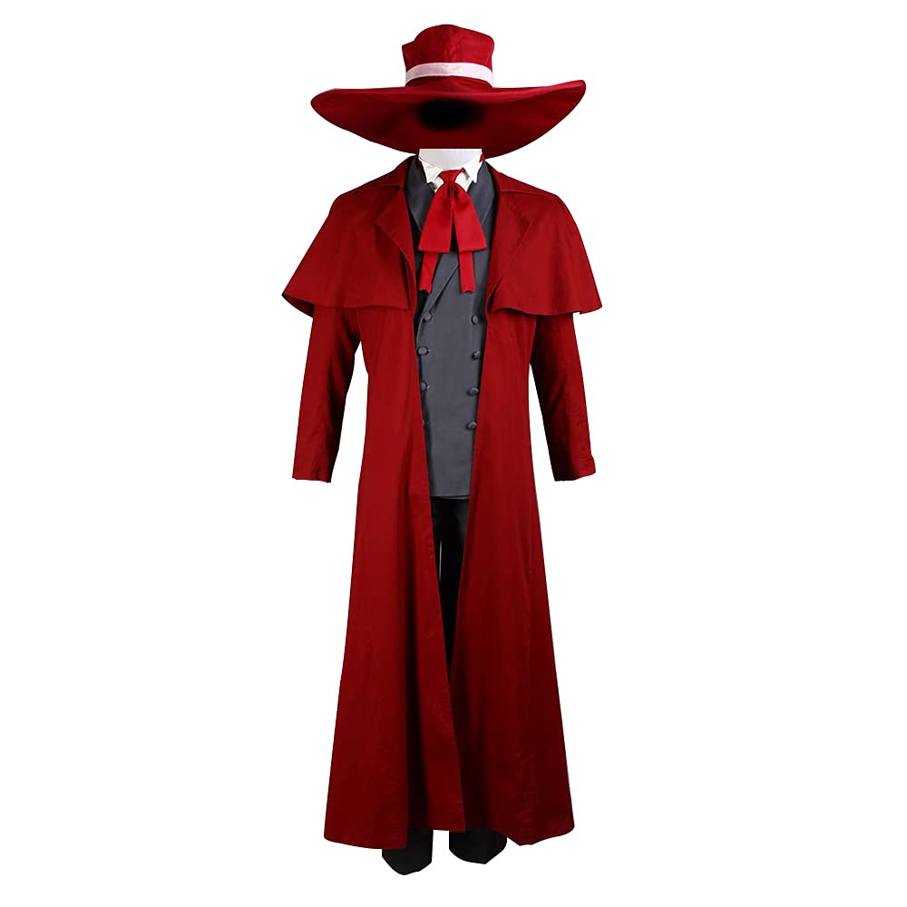 NIXU Anime HELLSING Alucard Cosplay Costume Uniform (L-large, red)