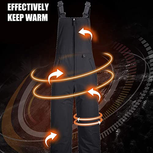 FASSME nieve para hombre, pantalones nieve ajustables a prueba viento, mono aislado para hombres y mujeres, pantalones esquí invierno - imagen 4