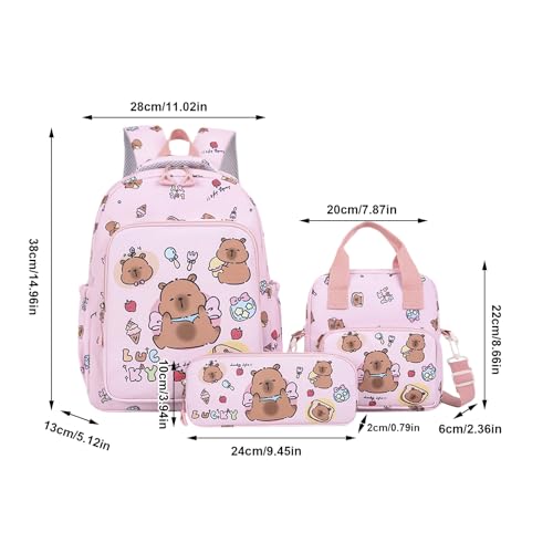 Sac à dos capybara étanche avec compartiment repas isotherme rose - 5